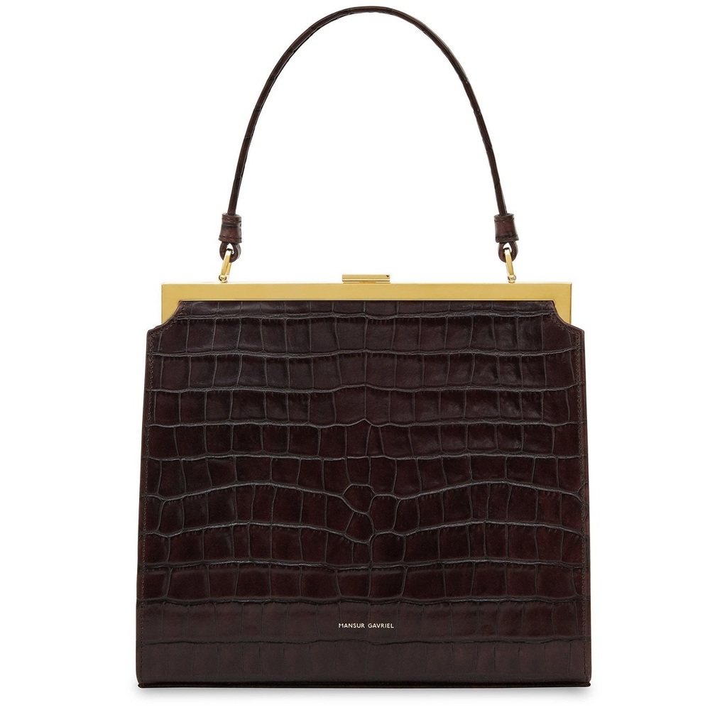 Mansur Gavriel Elegant Bag Croc Black NWOT - Picture 5 of 6